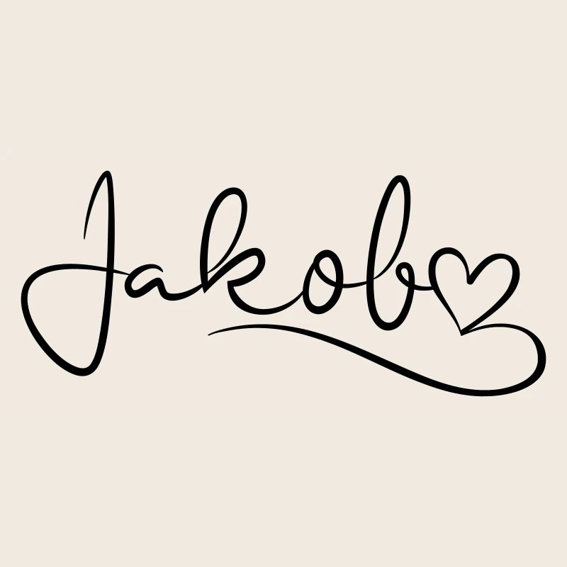 Jakob Last Name First Name Heart Decor