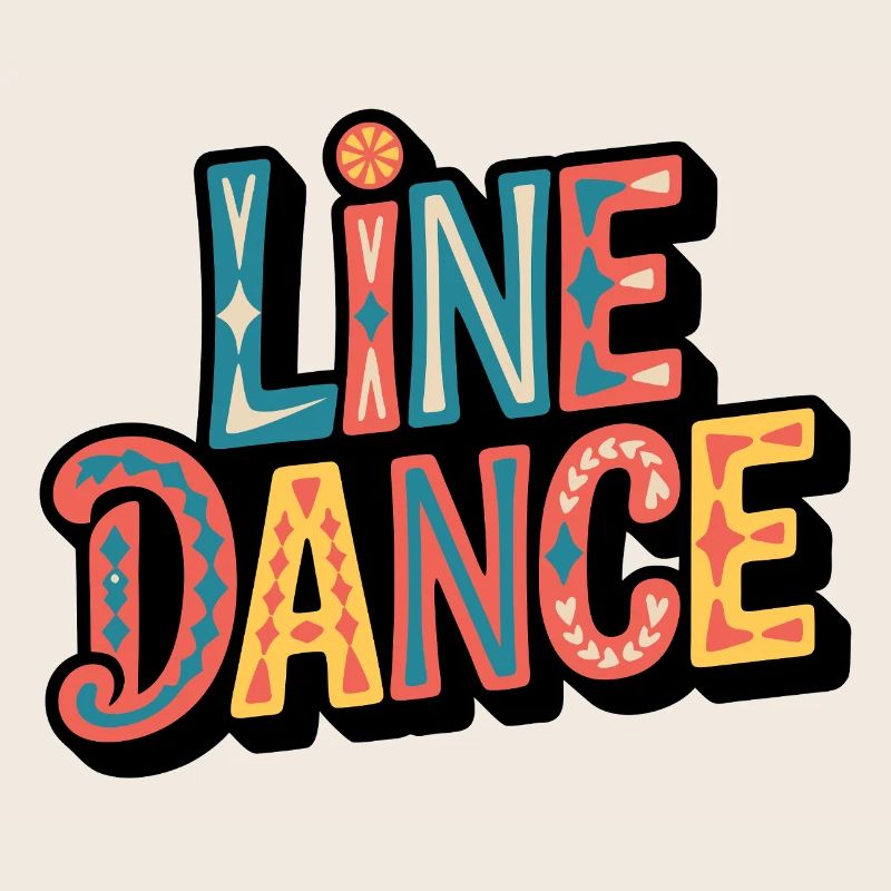 Line Dance Schriftzug: Farbexplosion