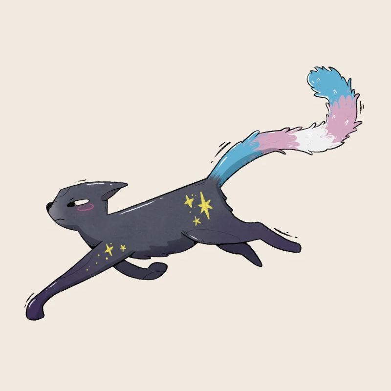 Cute cat trans pride