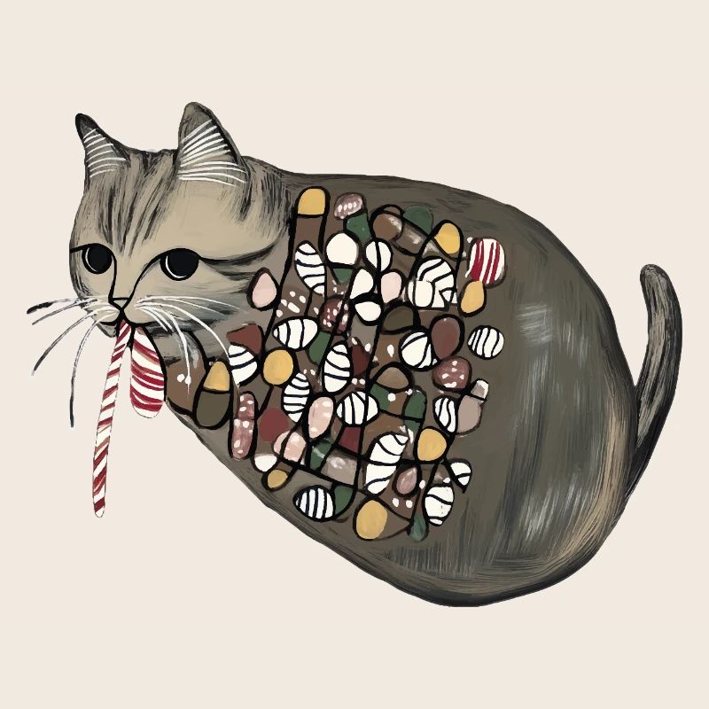 Candy Pattern Candy Cat
