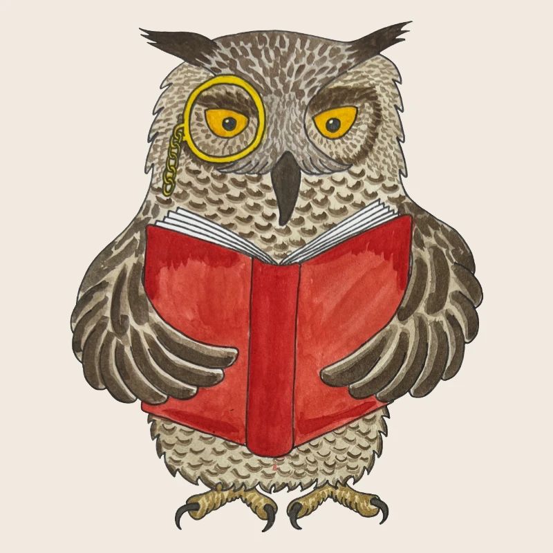 Leseeule Eule Bücherwurm lesen Buchliebe Leseratte