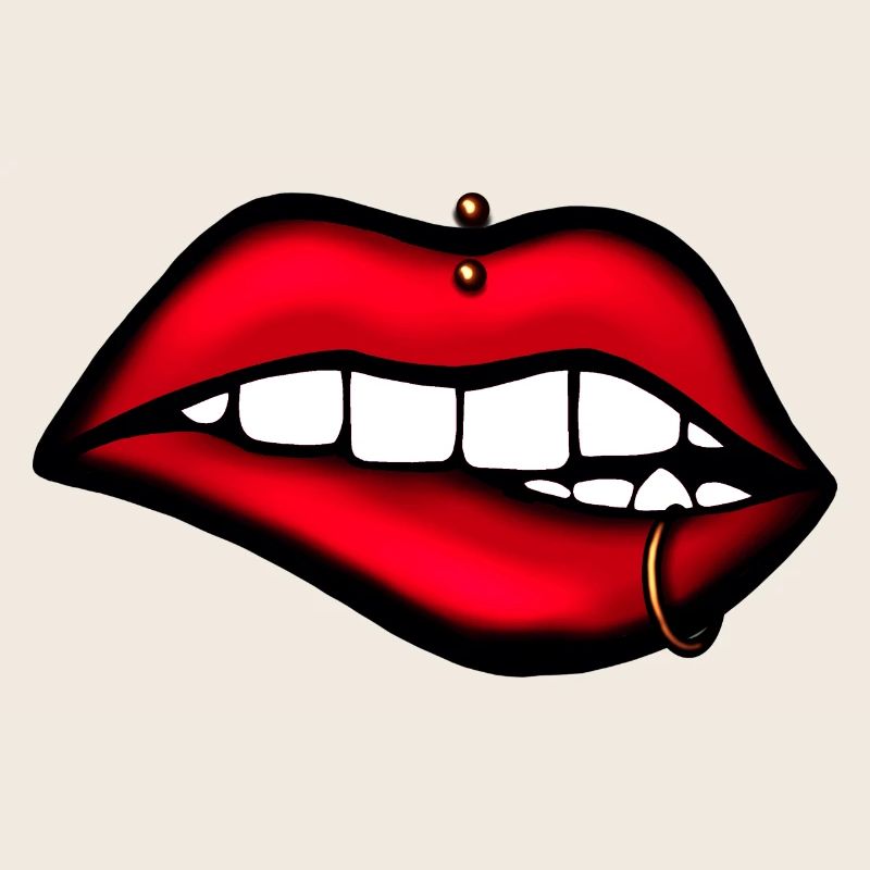 Lèvres avec piercing – Design esthétique