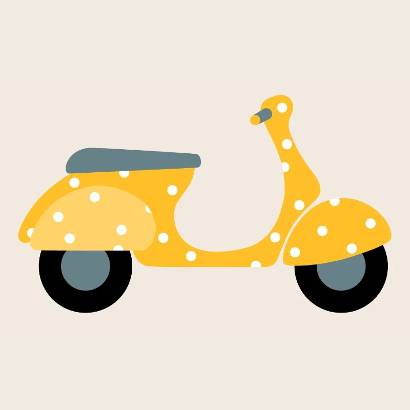 Scooter Dots Yellow Pattern Points Holiday Summer Fun