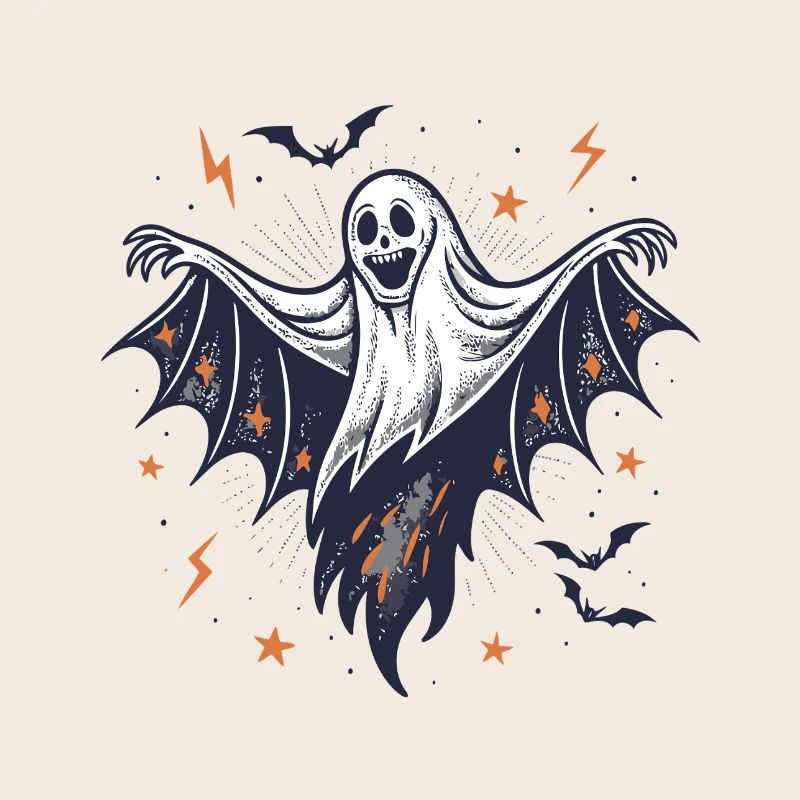 Fantôme Halloween Ailes Déployées