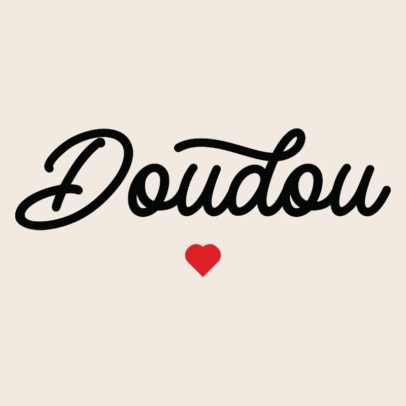 Doudou Coeur Script Noir