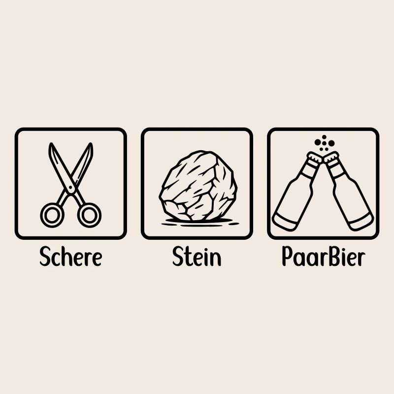 Schere Stein Papier - Paar Bier