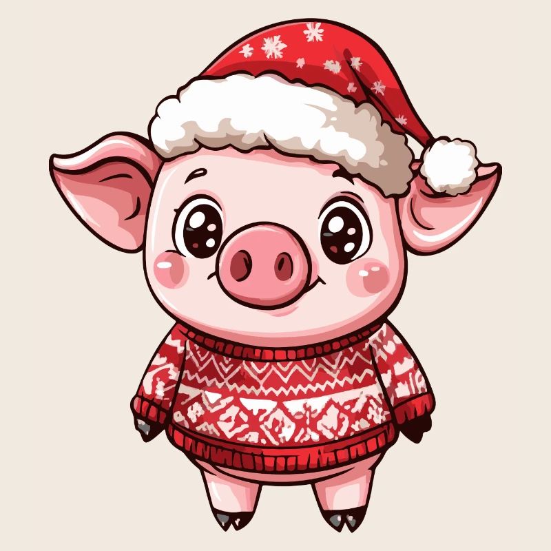 Bande dessinée de Noël cochon