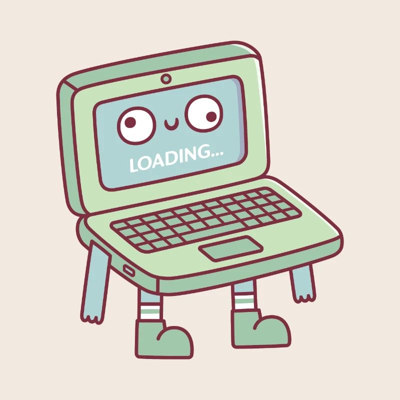 Funny Derpy Laptop Loading Its Brain