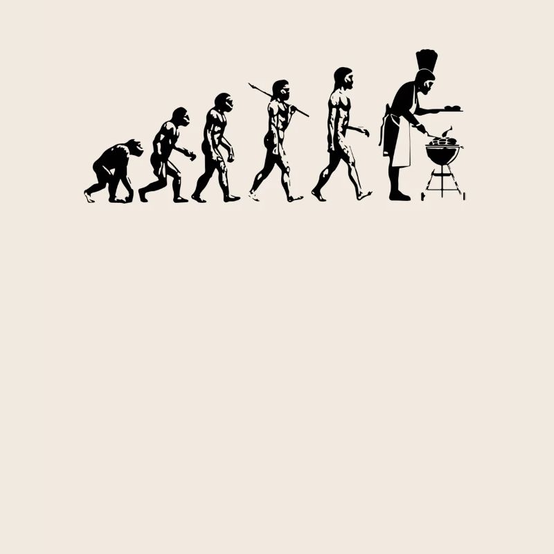 Evolution grillen Fleisch Witz Spaß Mann Geschenk
