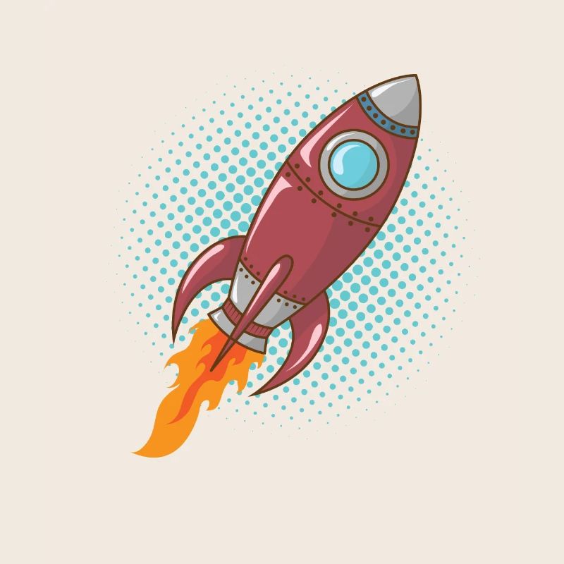 Comic Rocket Spaceship Spacecraft Missile