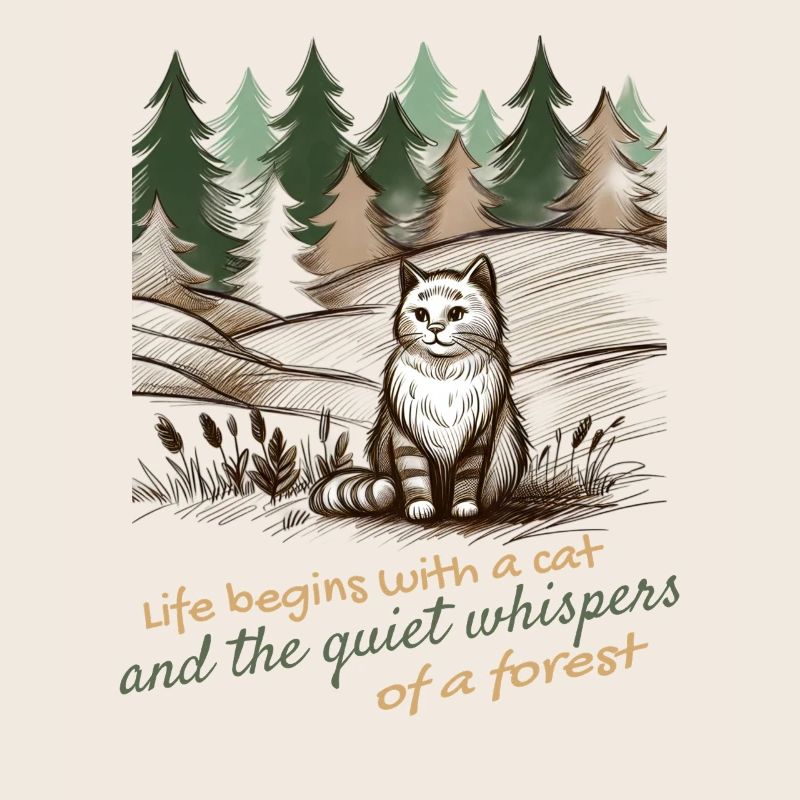 Conception de chat et de forêt - Nature paisible