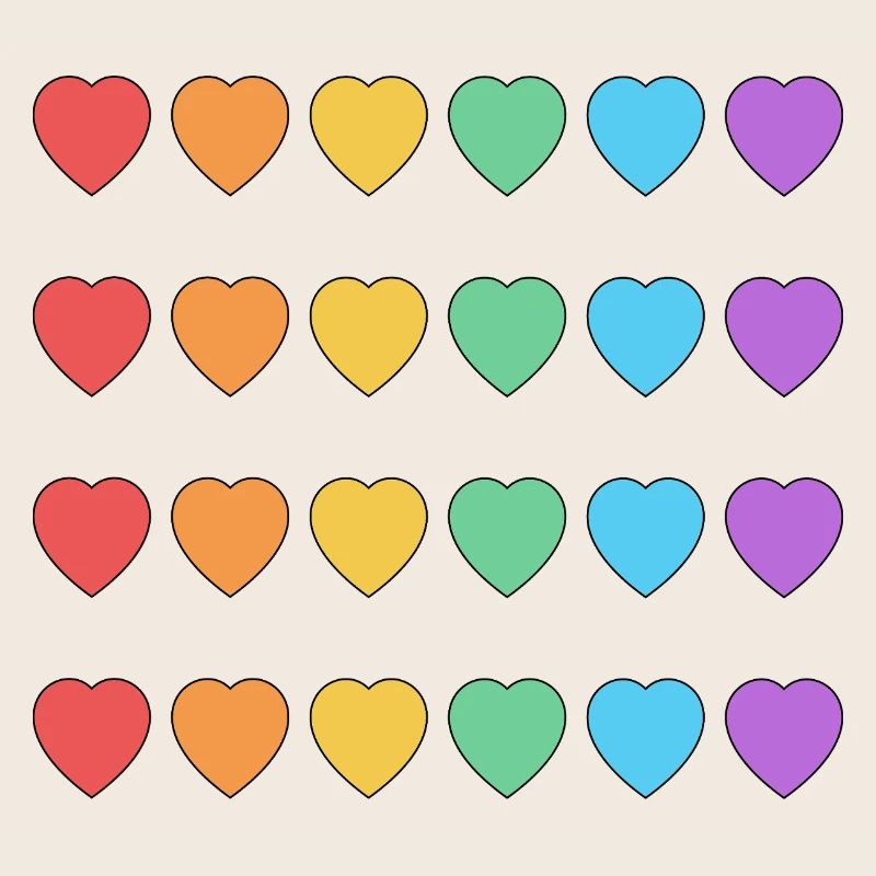 Rainbow Hearts LGBT Pride Monat