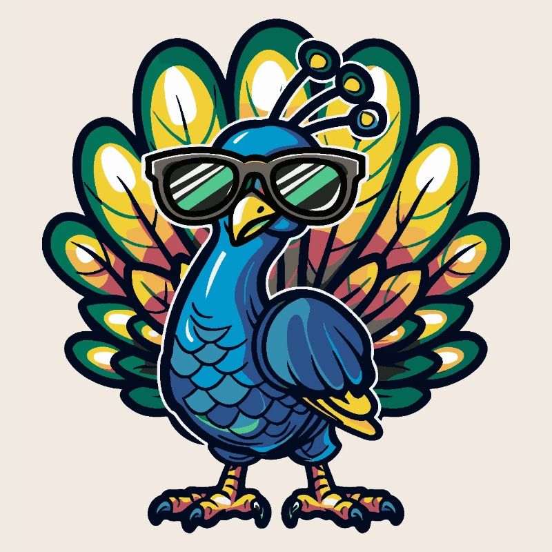 Peacock Bird Cool Comic