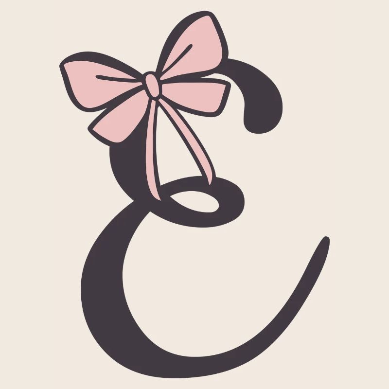 Initial letter E ribbon