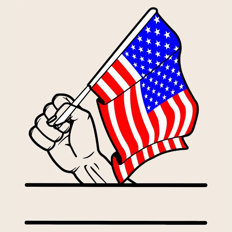 Flagge USA transparenter Fausttextraum