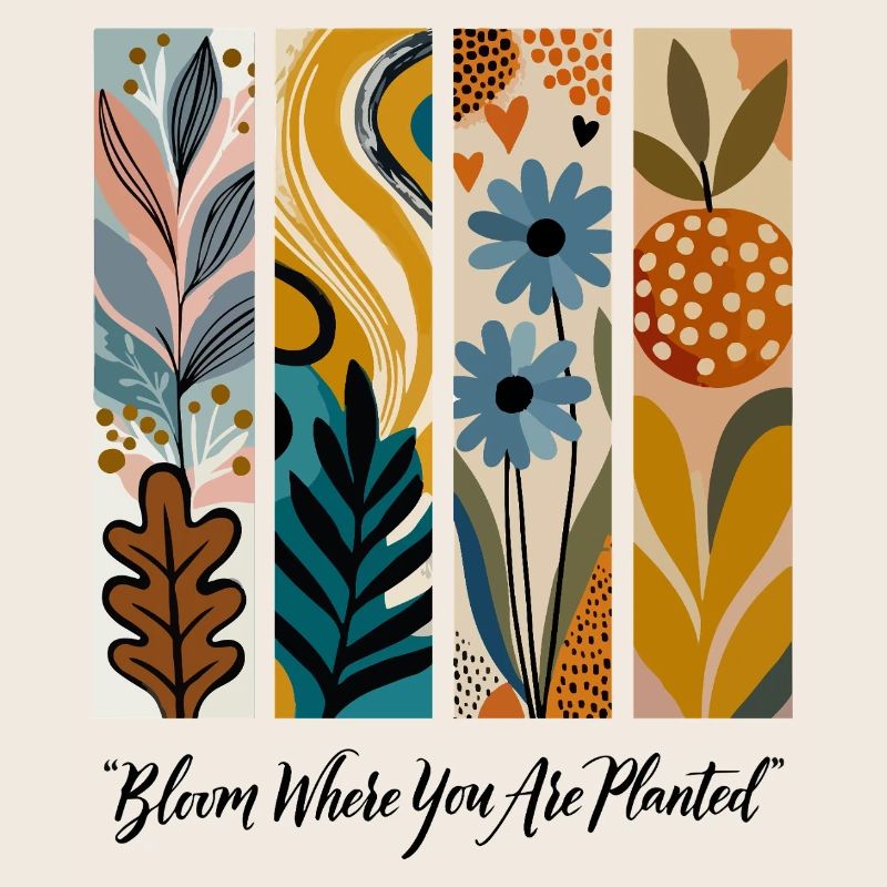 Blühende Botanische Panel-Collage