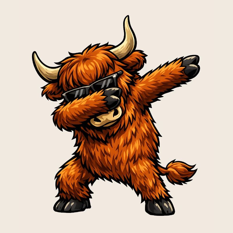 Dabbing Highland Cattle