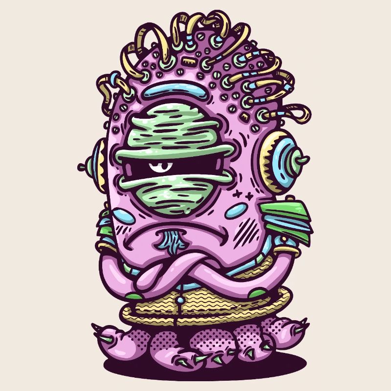 Créature extraterrestre rose de l’espace