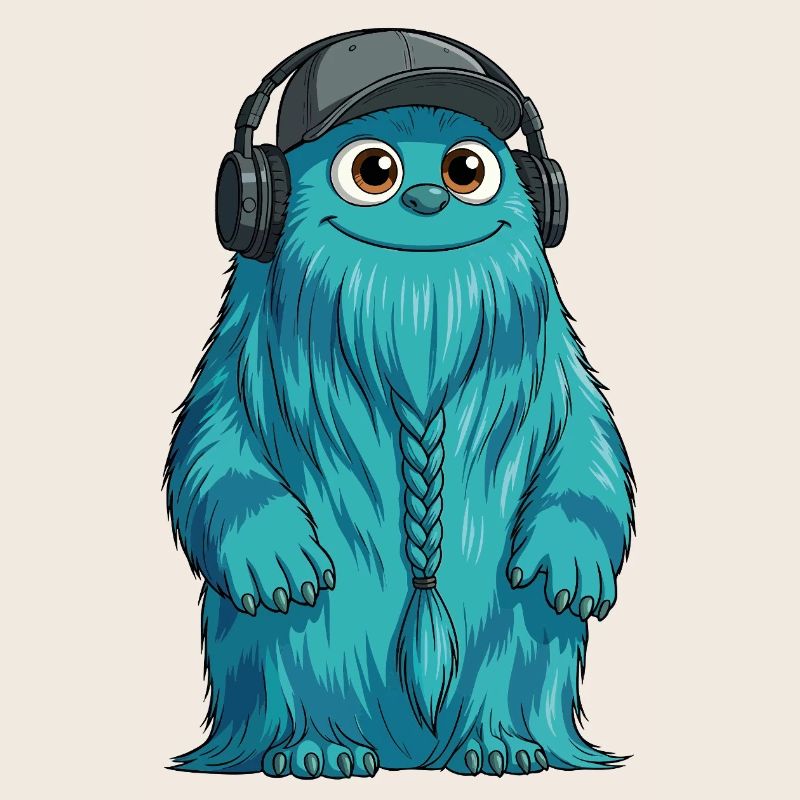 DJ Fluffo with Braid Front - Fluffonster Design