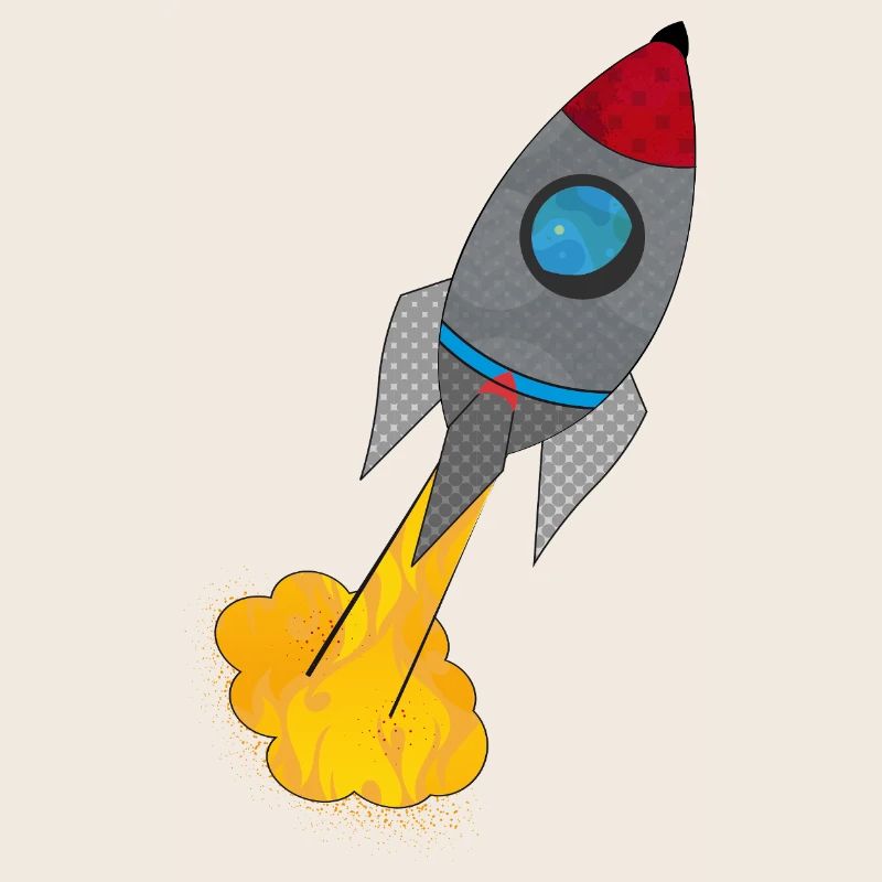 Farbenfrohe Rakete beim Start