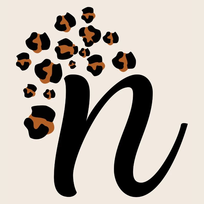 Letter n leopard pattern