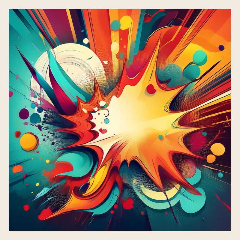 Abstract Colourful Splash with Explosive Design
