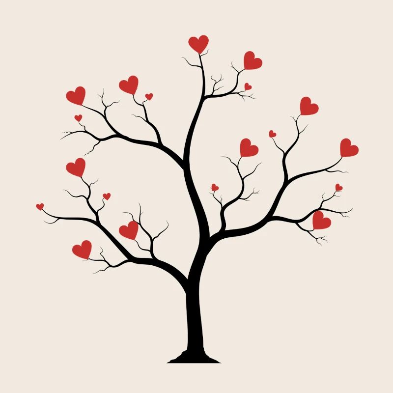 tree with hearts