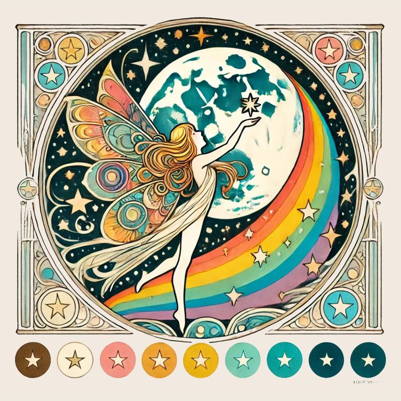 Retro Regenbogen Fee