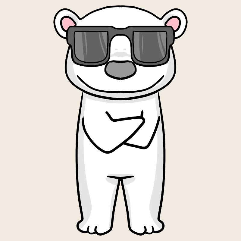 cooler Eisbär mit Sonnenbrille