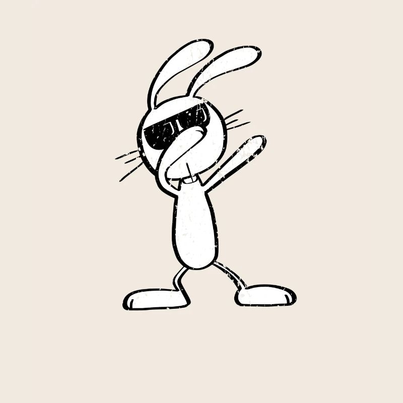 Vintage Dab Dance Bunny - Dabbing Easter Bunny