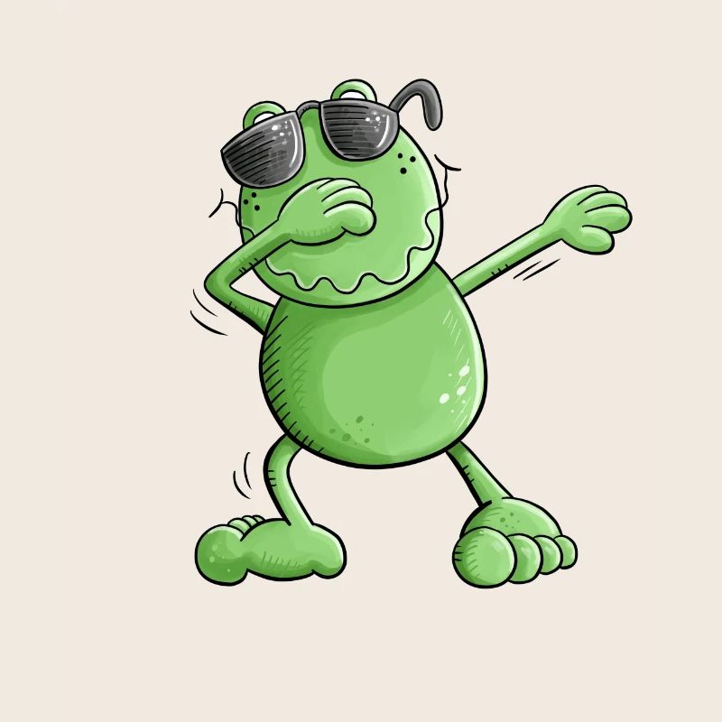 Cool frog with sunglasses Make the Dab Dance