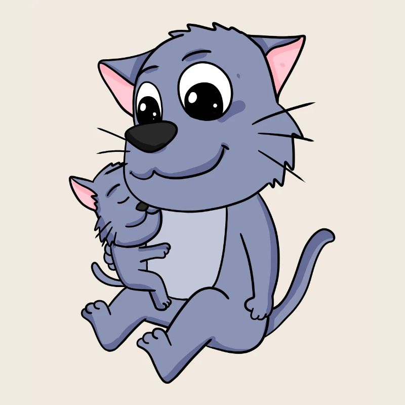 Famille de chats - Chat avec bébé