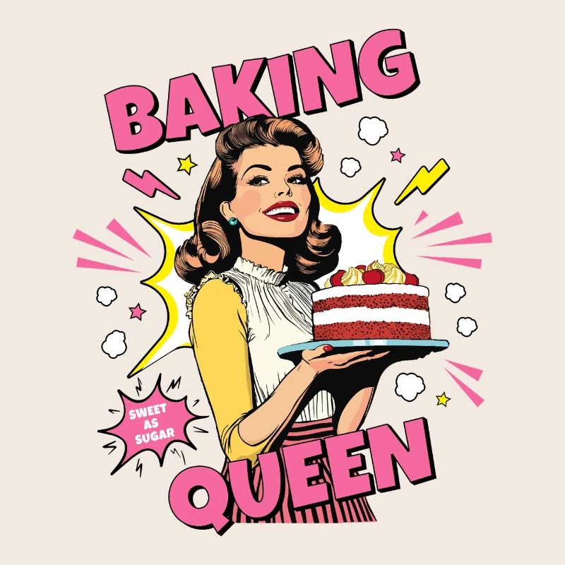 Baking Cake Baking Queen Baking Fairy Baker Pop Art