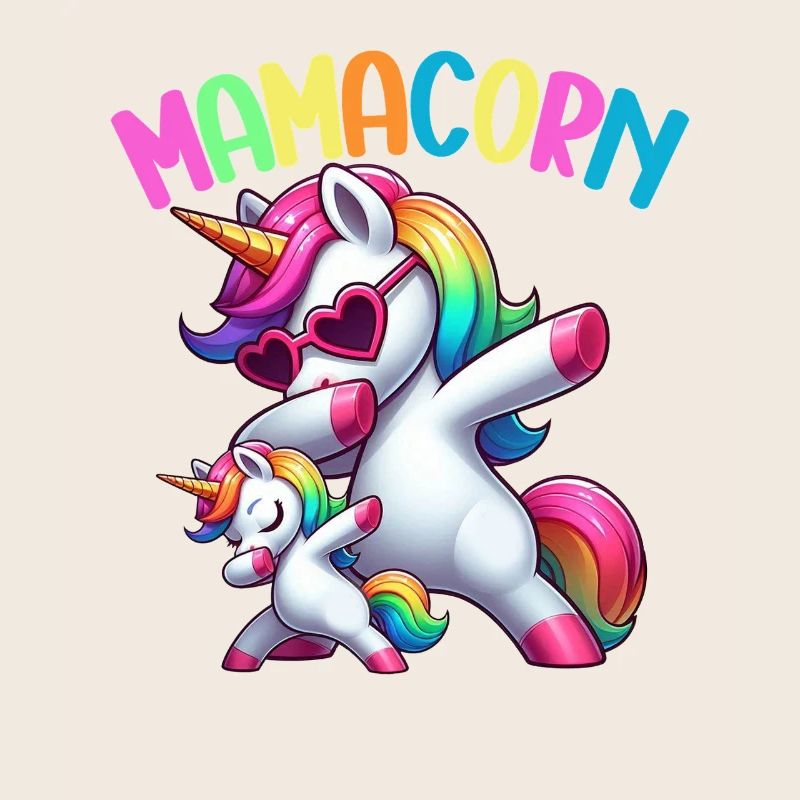 Mama Einhorn Mamacorn Mutter Tochter Dadacorn