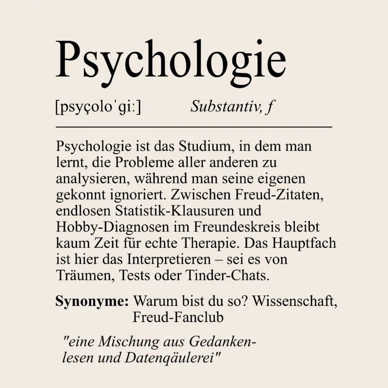 Unispruch "Psychologie" Geschenk, Studenten