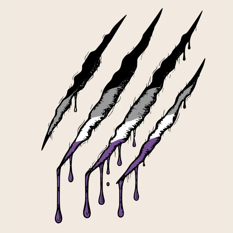 Ace Pride Claw - Marque de griffure de drapeau asexué
