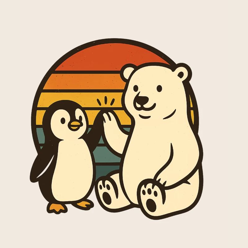 Eisbär und Pinguin
