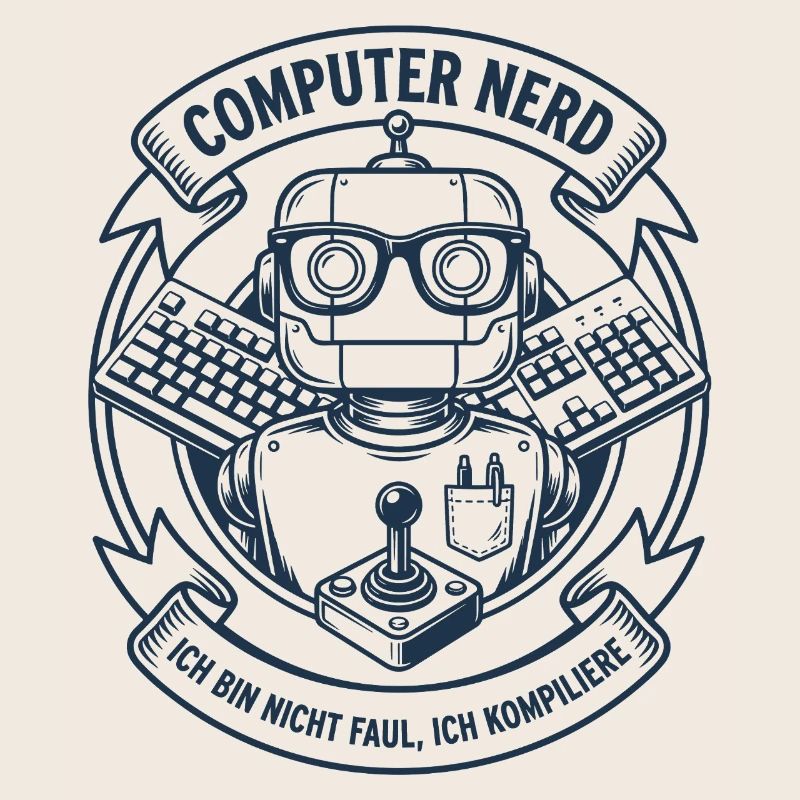 Logo du robot nerd informatique