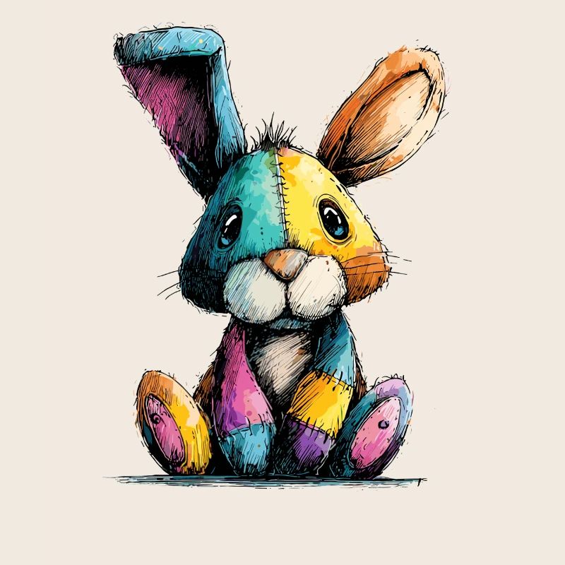 Patchwork Bunny Colorful