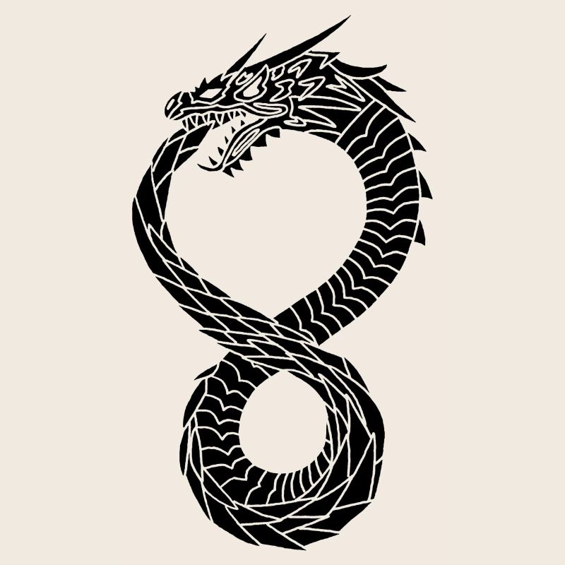Schwarzer unendlicher Drache