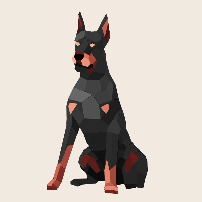 Doberman moderne – art low poly