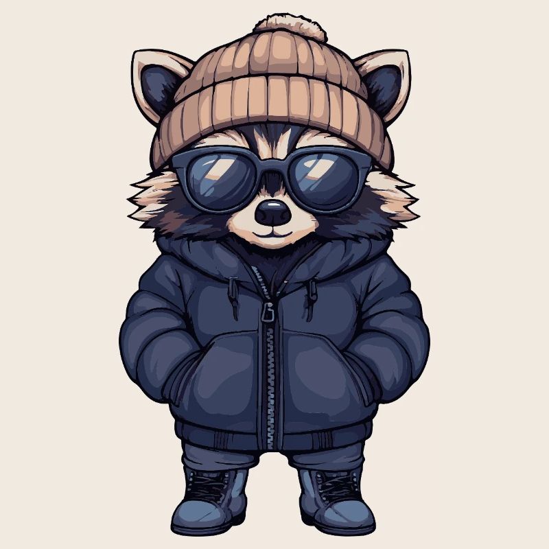 Waschbär Cool Comic