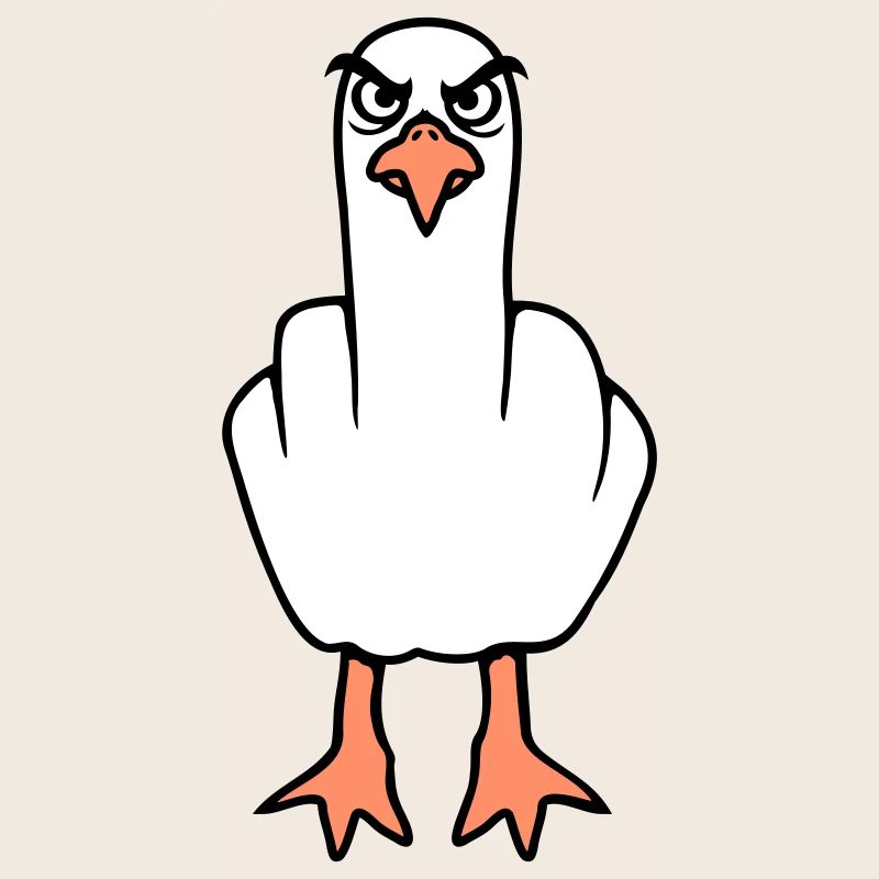 Möwe Mittelfinger Beleidigung Stinkefinger frech