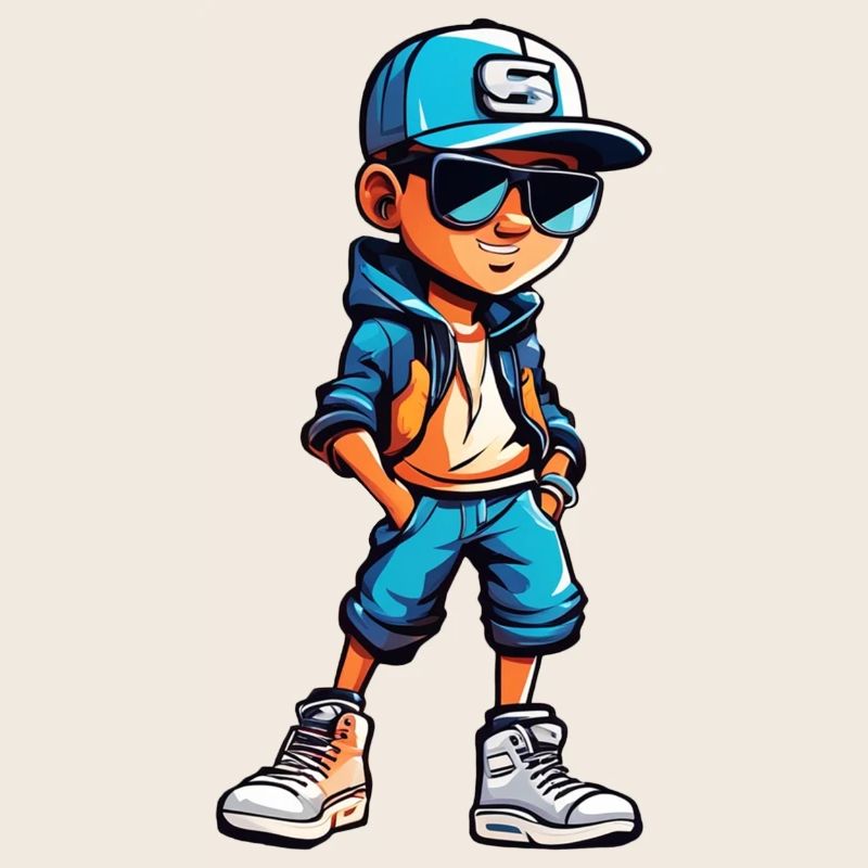 Cooler junger Cartoon-Junge