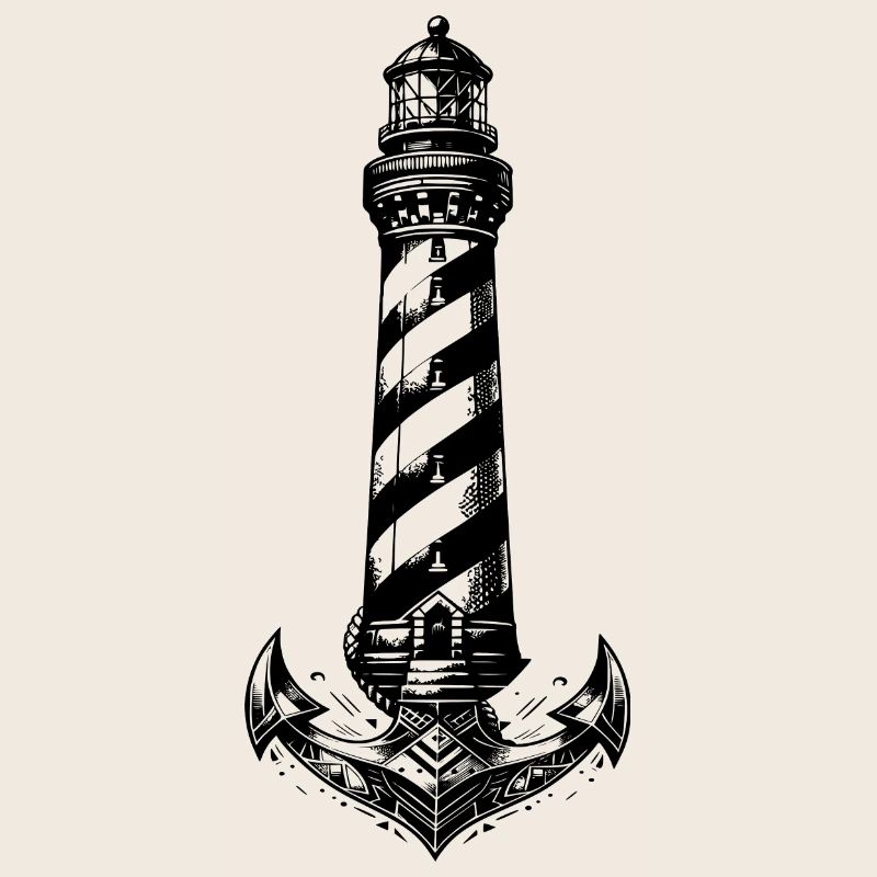 Conception d’ancre de phare côtier à rayures obliques