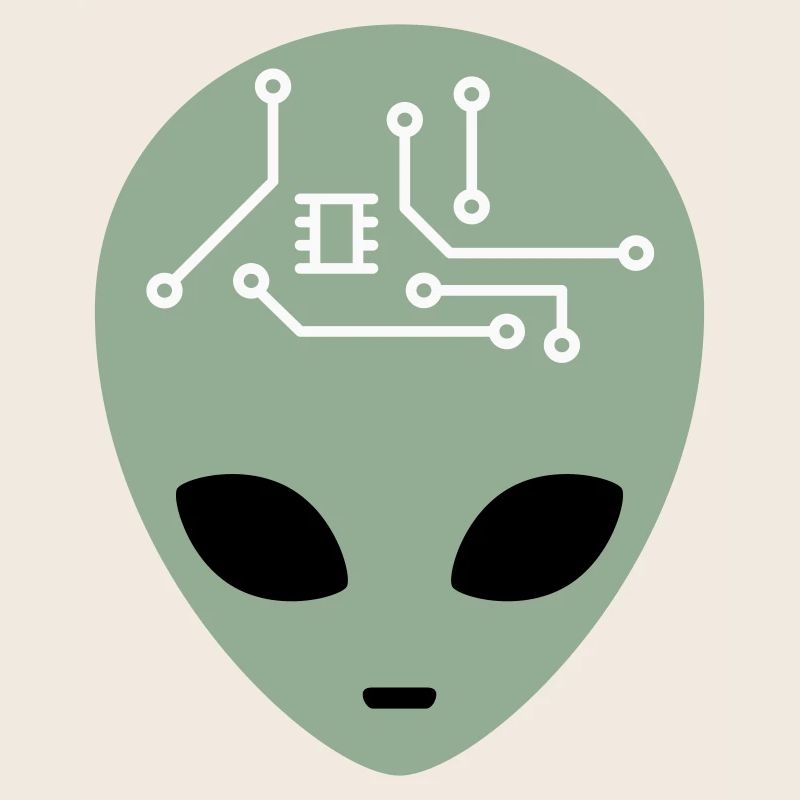 Alien Head with Circuits (three colours)