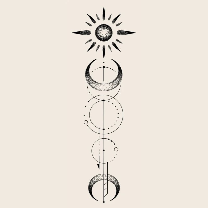 Geometric pattern moon sun