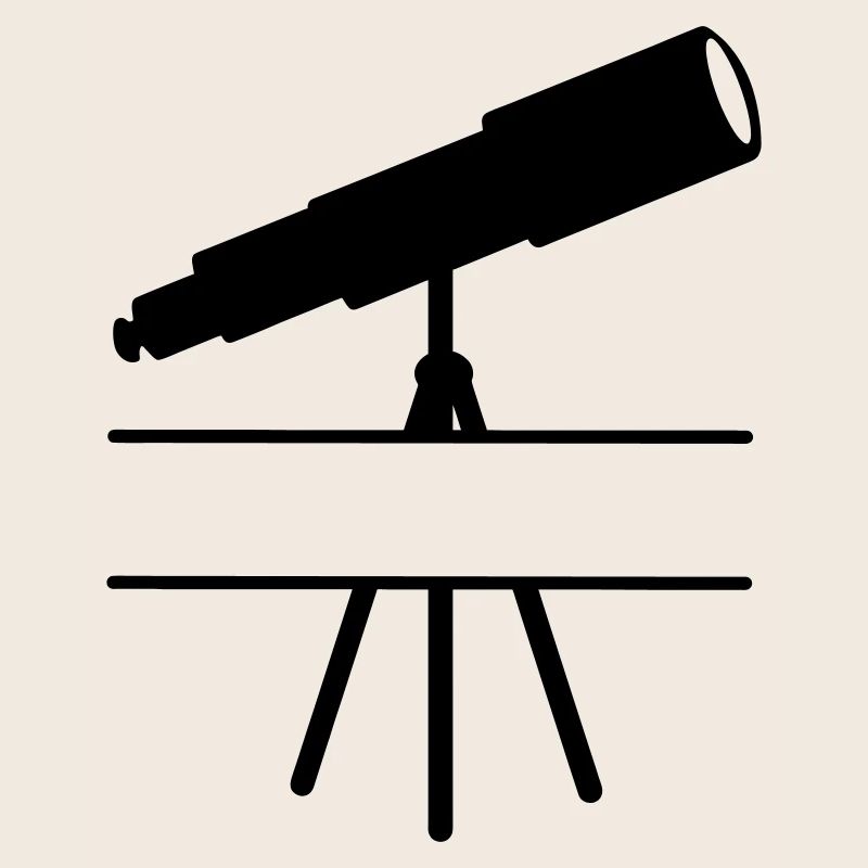 Teleskop-Schattenbild mit Leerzeichen oder Balken