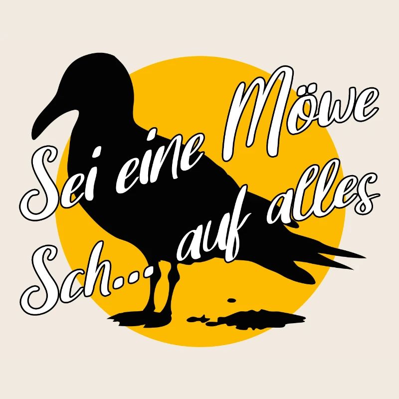 Sei eine Möwe scheiss auf alles. Möwensilhouette