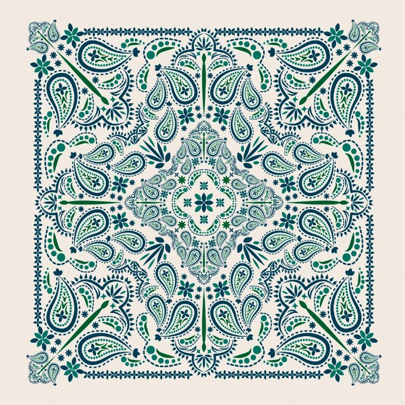 Paisley Modèle - Mandala, Mosaïque, Impression de fleurs